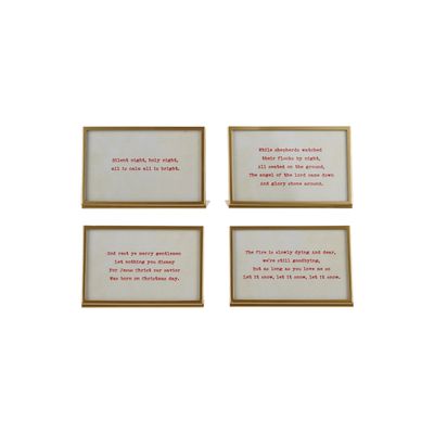 Metal Brass Glass Frame with Christmas Quote 4x6