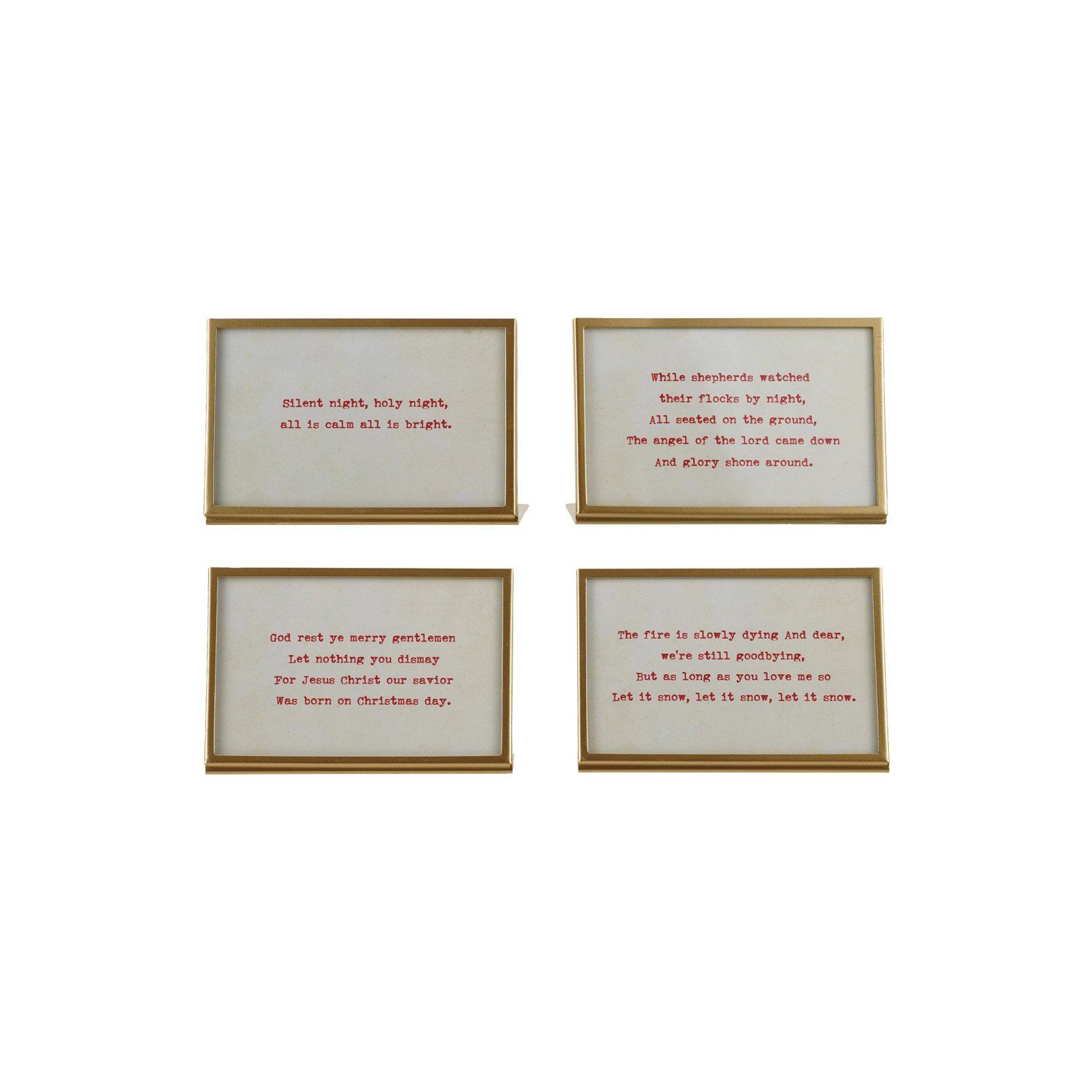 Metal Brass Glass Frame with Christmas Quote 4x6