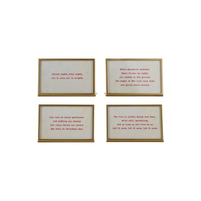 Metal Brass Glass Frame with Christmas Quote 4x6
