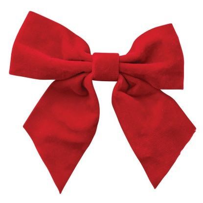 Velvet Clip-on Bow Holiday Red