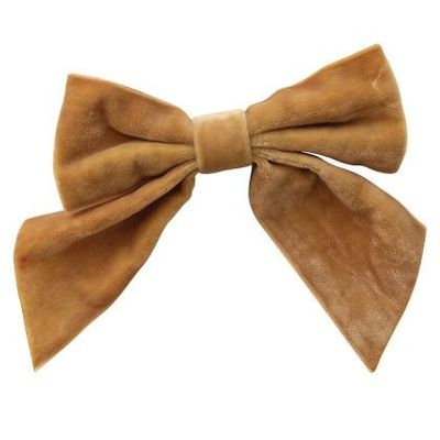Velvet Clip-on Bow Golden Ochre