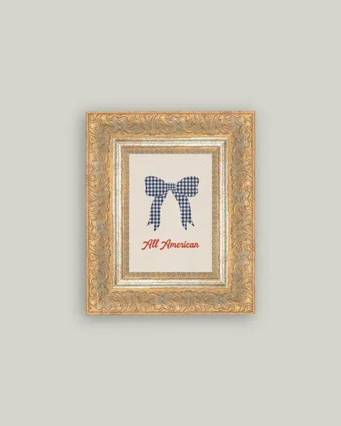 All American Vintage Framed Antique Wall Art Sign 7 x 9