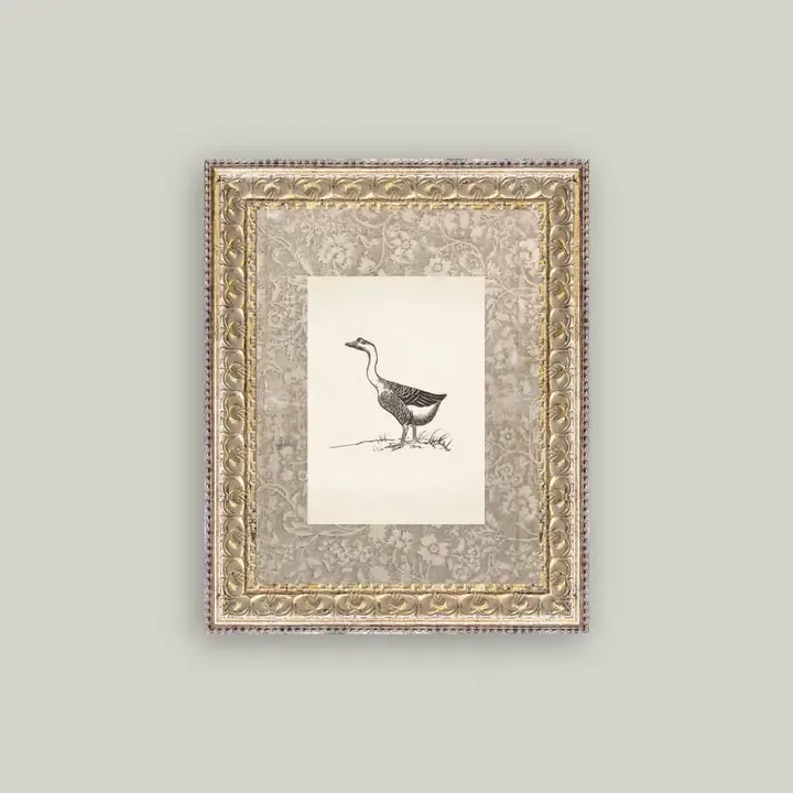 Single Goose Framed Antique Style Art Print