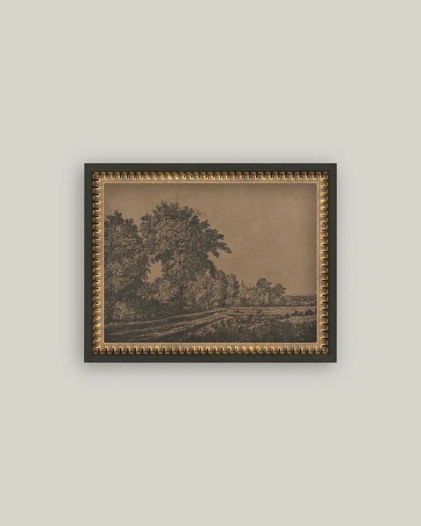 Cornfield Etching Vintage Framed Antique Style Wall Art Sign