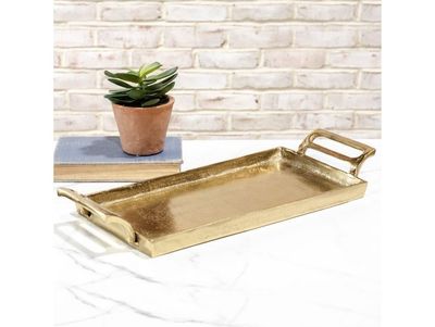 Gold Finish Aluminum Serving Tray