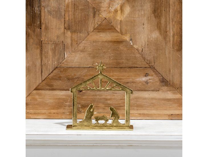 Gold Table Top Nativity