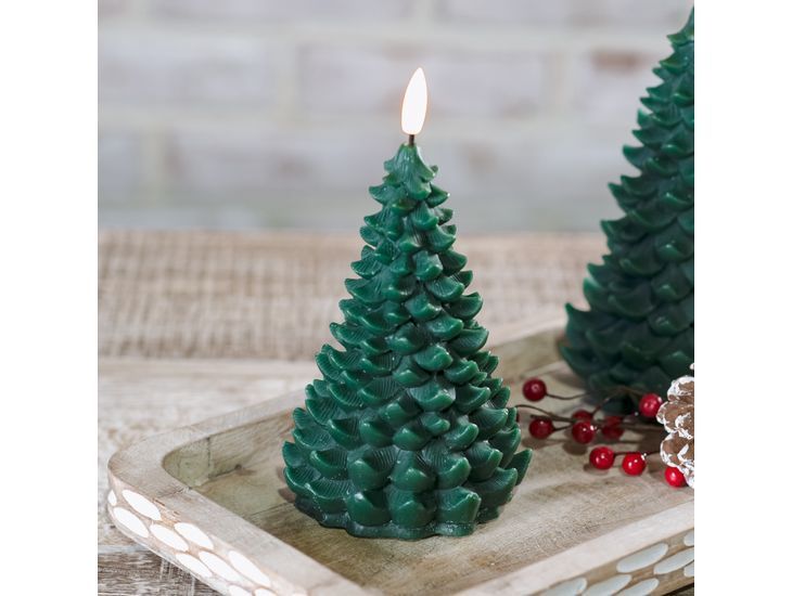 6" LED Green Wax Candle