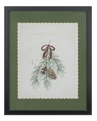 Merry Christmas with Pine Art Print