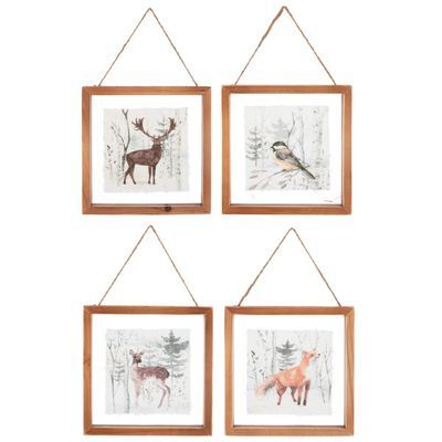 Woodland Animal Wall Decor in Floating Frame