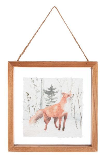 Woodland Animal Wall Decor in Floating Frame, Style: Fox