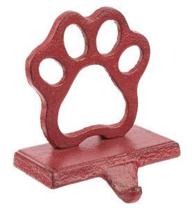 Paw Stocking Holder Red