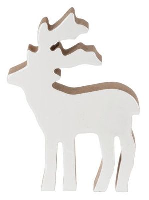Enamel Reindeer Decor White