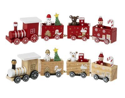 Christmas Wooden Train Figurine