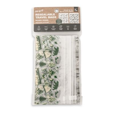 Set of 12 Resealable Travel Bags - Campground