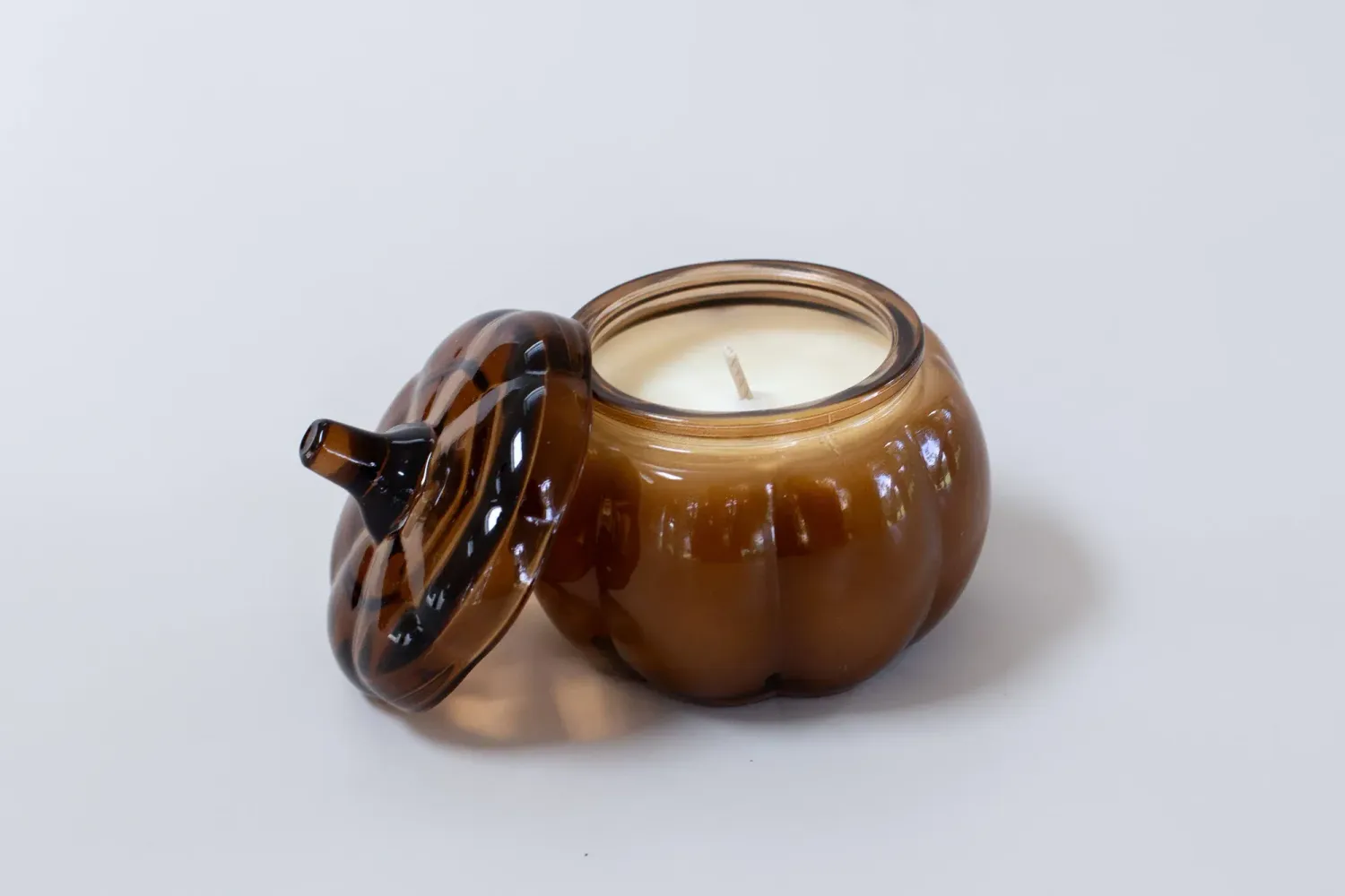 Amber Glass Mini Pumpkin Candle | Old Line Candle | Toasted Pumpkin Latte