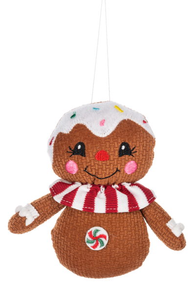 Gingerbread Man Ornament Candy Cane Collar