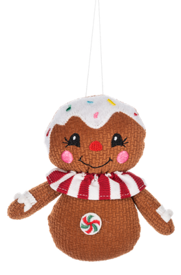 Gingerbread Man Ornament Candy Cane Collar