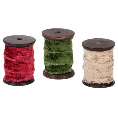 Velvet Holiday Ribbon on Spool