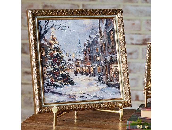10” x 10” Christmas Town Framed Art Print