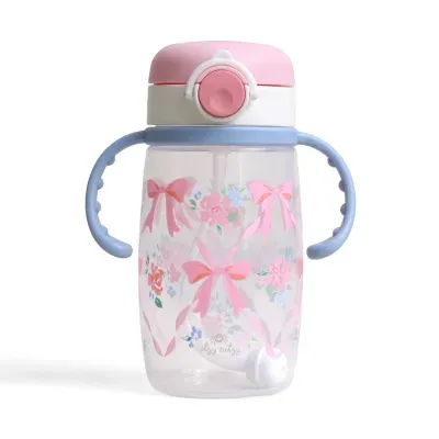 Itzy Sips™ - Straw Cup With Snap-Close Lid Ribbons &amp; Roses