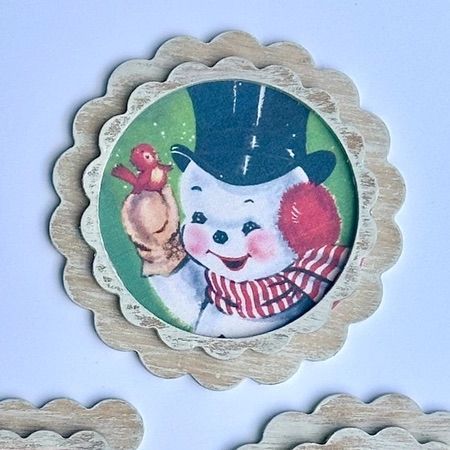 3x3 Magnets Vintage Style Retro Christmas, Holiday, Style: Frosty