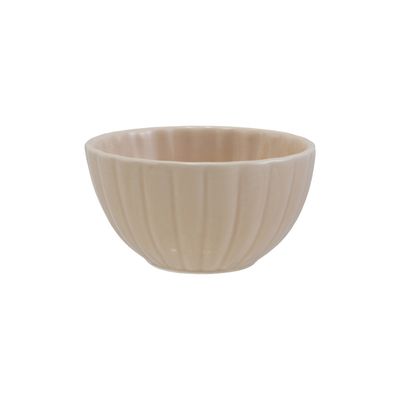 4.75” Reactive Glaze Stoneware Ribbed Bowl Cream