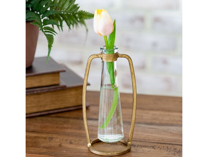Gold Industrial Stem Vase