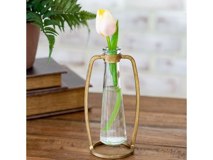 Gold Industrial Stem Vase