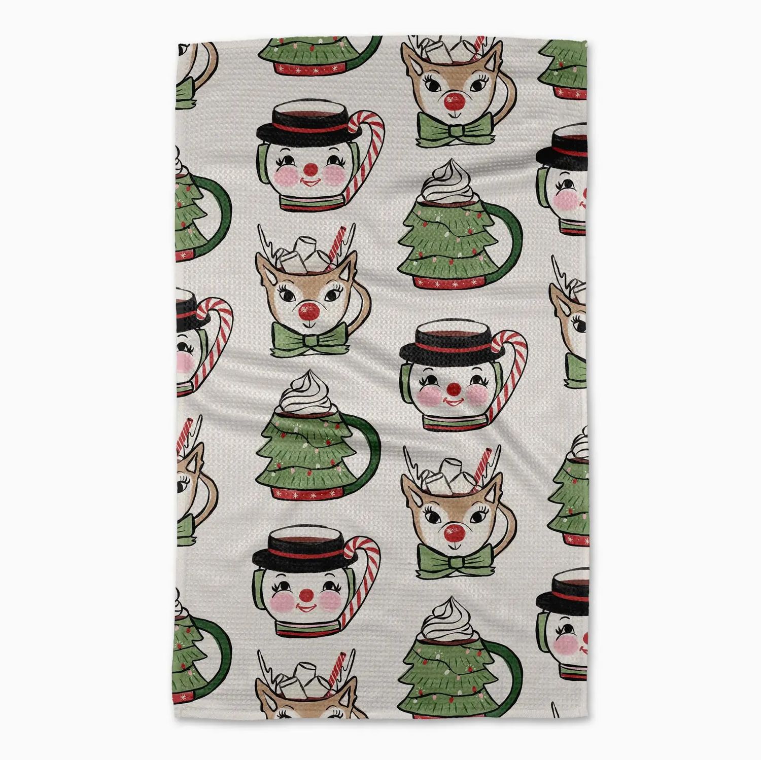 Geometry Tea Towel Vintage Mugs