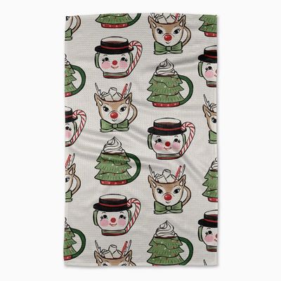 Geometry Tea Towel Vintage Mugs