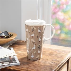 Hillside Floral Goose Pasture Travel Tumbler Cup