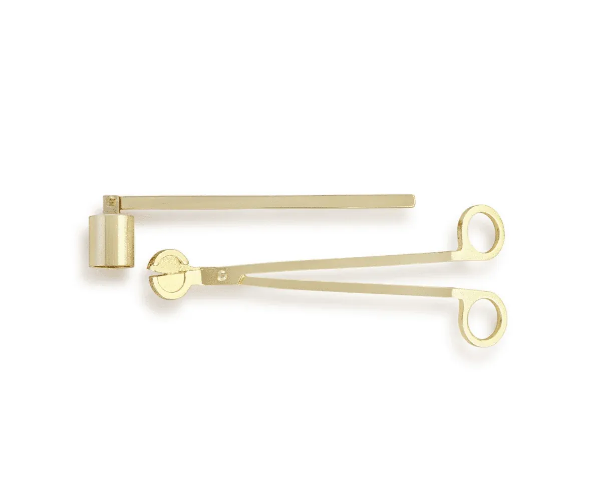 Demdaco Stainless Steel Candle Snuffer And Trimmer 2pc Set, Gold