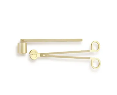 Demdaco Stainless Steel Candle Snuffer And Trimmer 2pc Set, Gold