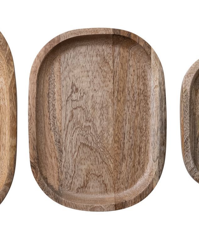 Oval Natural Mango Wood Tray Medium