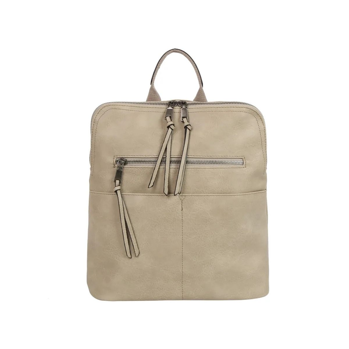 Lauren Front Zipper Convertible Backpack, Color: Gray
