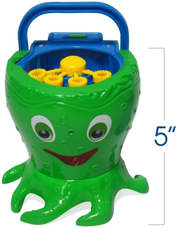 Art Creativity Green Octopus Bubble Blower Machine w/ Bottle Of Bubbles