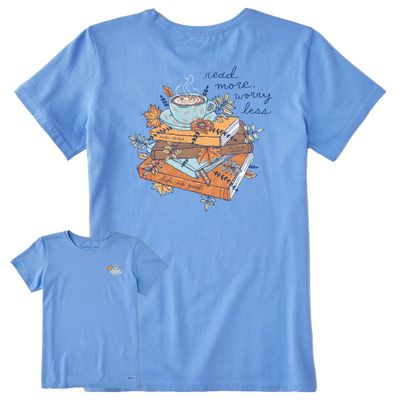 Life is Good Women’s Fall Books &amp; Coffee Tee