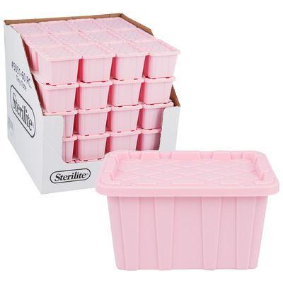Sterilite Mini Tiny Tote Storage Bin Pink Frost
