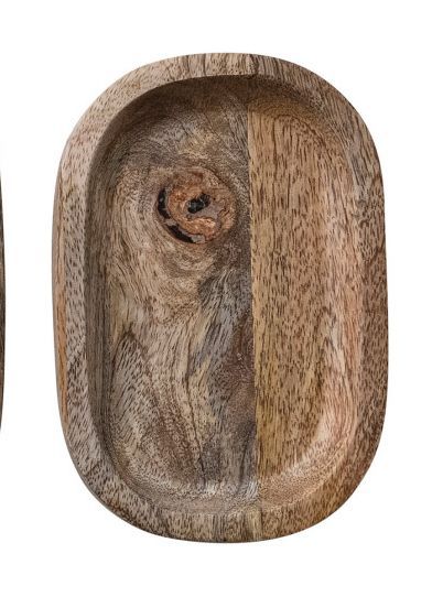 Oval Natural Mango Wood Tray Large