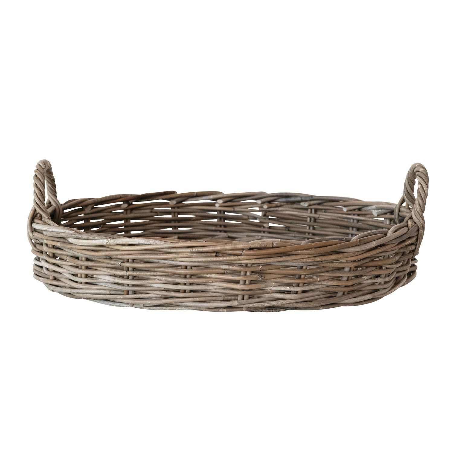 Oval Decorative Hand-Woven Rattan Tray