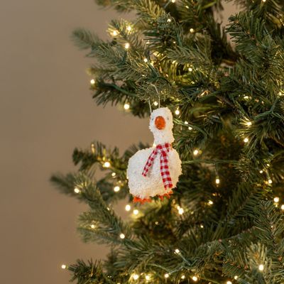 5.25” Standing Goose Ornament with Red Bow