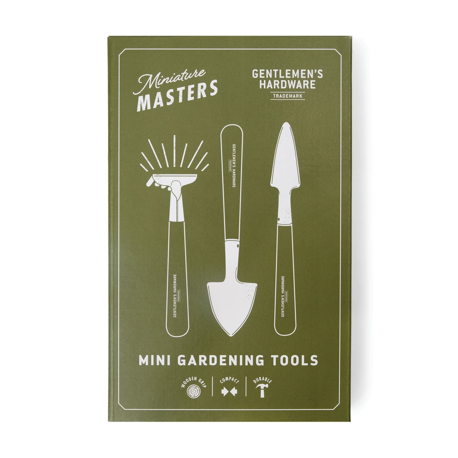 SET/3 Gentlemen's Hardware Mini Metal, Wood Handle Gardening Tools 5"-7"Tall