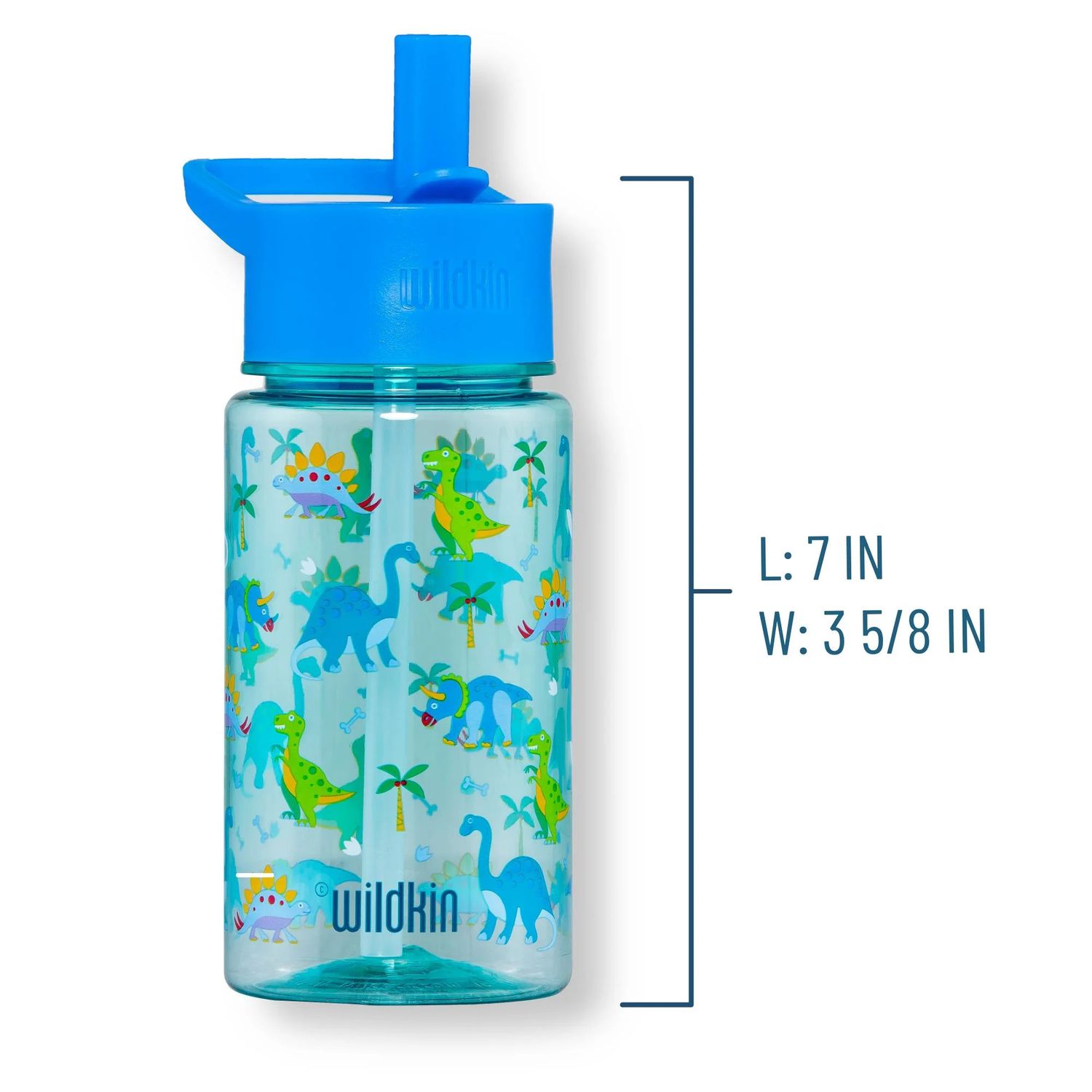 Wildkin Dinosaur Land Water Bottle, Tritan, 16oz, 2.875"x7"H