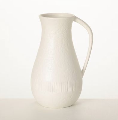 Sullivan White Ceramic Pitcher Vase