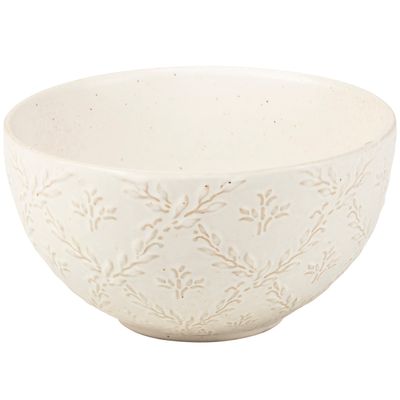 Cottage Vine Stoneware Ivory Bowl 6"x3"