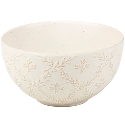 Cottage Vine Stoneware Ivory Bowl 6"x3"