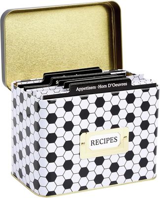 C.R. Gibson Honeycomb Hive Recipe Tin with 12 Dividers &amp; 40 Recipe Cards