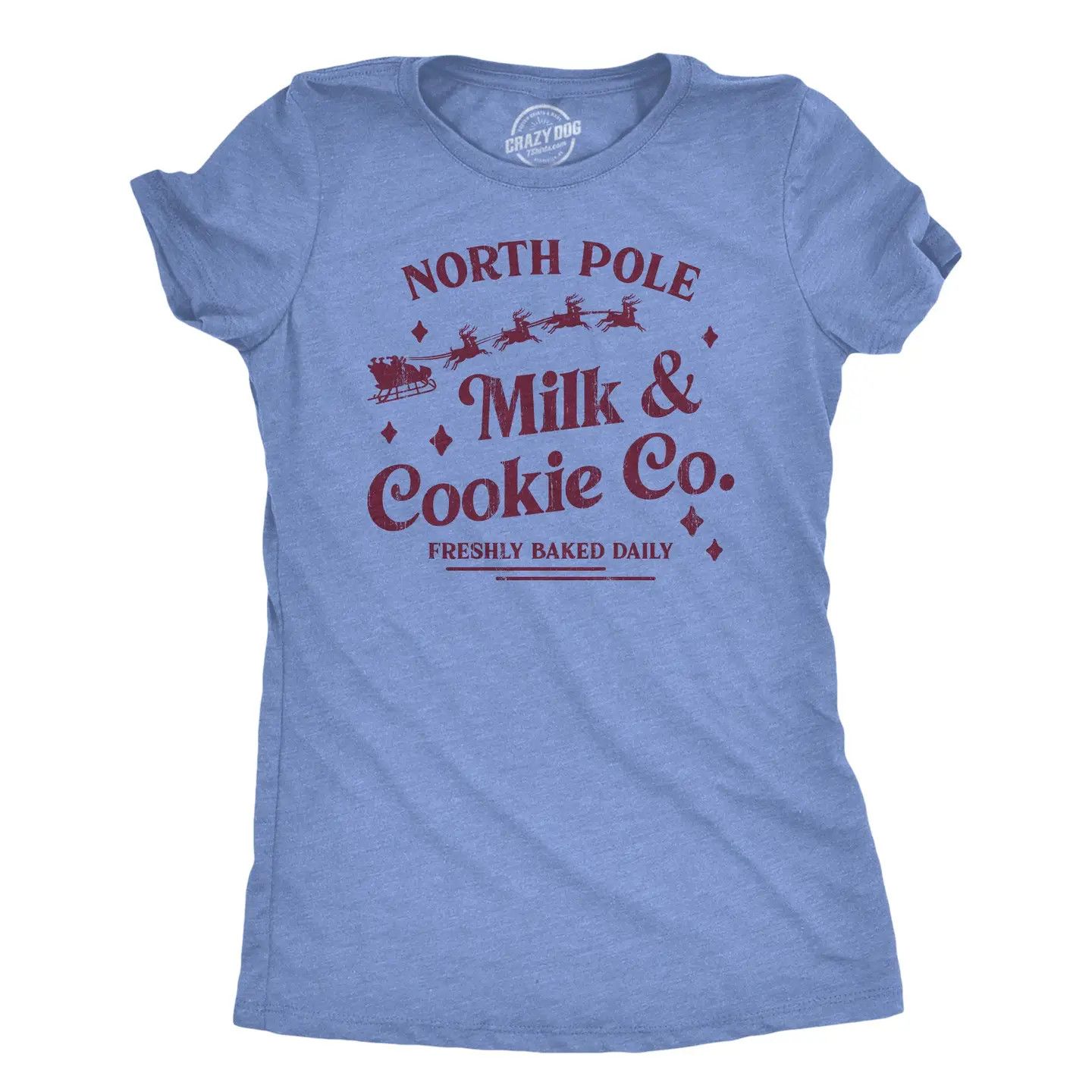 North Pole Milk &amp; Cookie Shirt Blue, Size: S