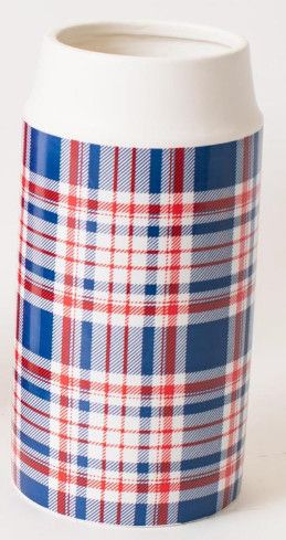 Vase - Thermos Inspired Plaid Bl