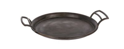 Round Black Tray with Handles SM